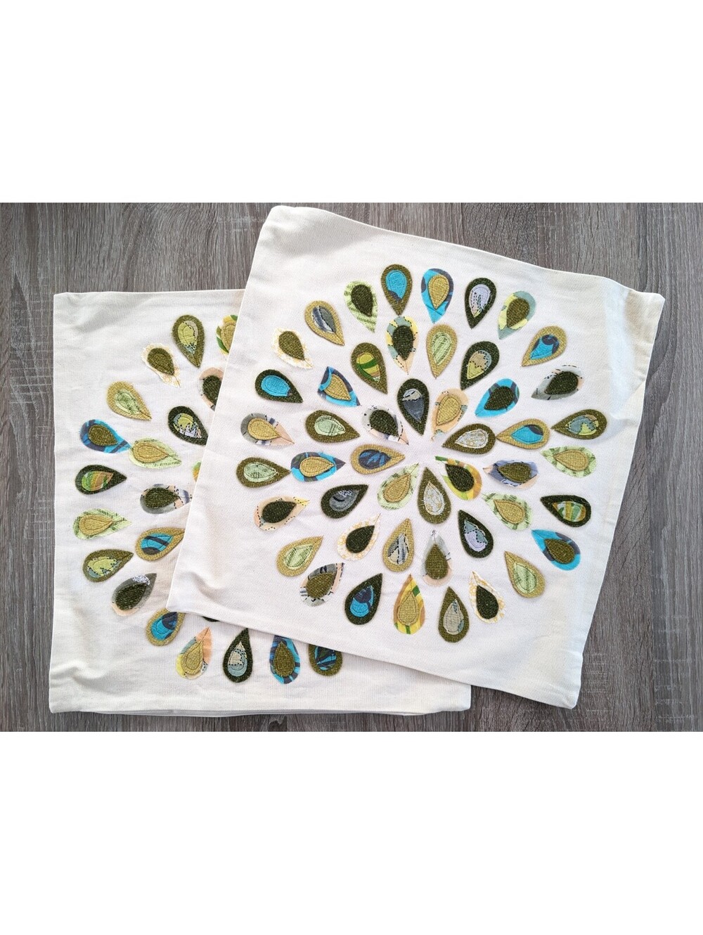 NWOT Crate & Peacock Pillow Covers Patchwork 16x16 Set of 2